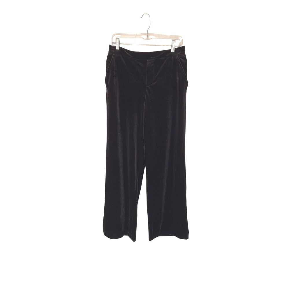 BlankNYC Velvet Trouser Pants Black Straight Leg Pull On Stretch Vamp‎ Medium